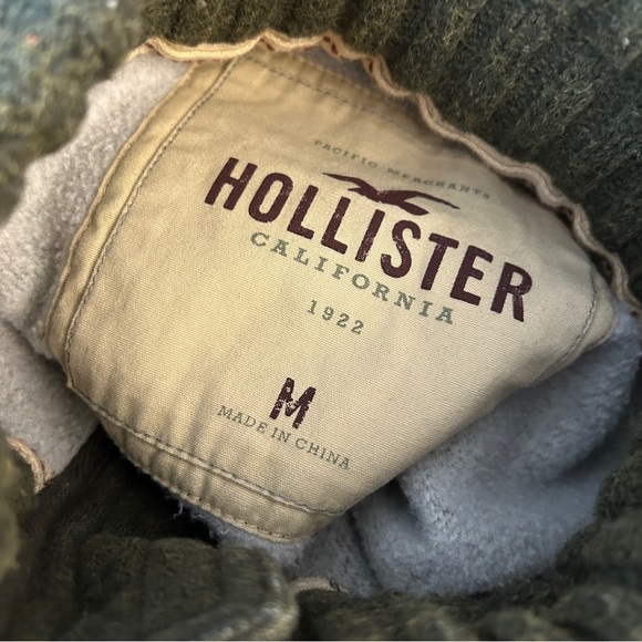 Y2K Hollister Olive Green Knit Slim Men Sweater Size M - Picture 5 of 10